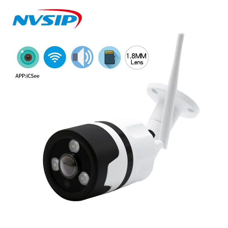 Wi Fi IP камера 1080P Уличная С 64 Гб слотом для SD карты Двусторонняя Audid Onvif P2P