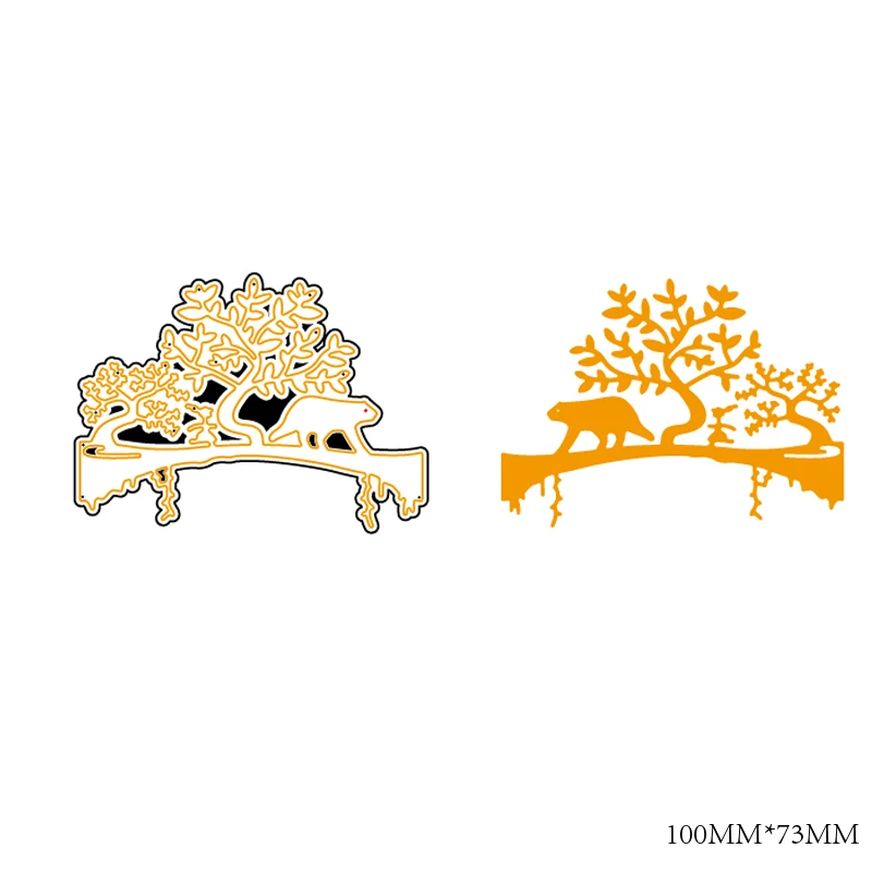 

Two small trees cutting mold DIY scrapbook album decoration supplies clear stamp mold paper card