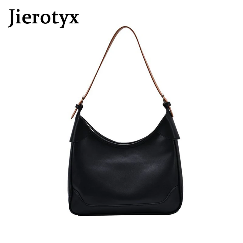 

JIEROTYX Trendy Women's Bag Shoulder Bags 2020 New Fashion Casual Soft Strap Leather Shoulder Bag Chic Crossbody Bag