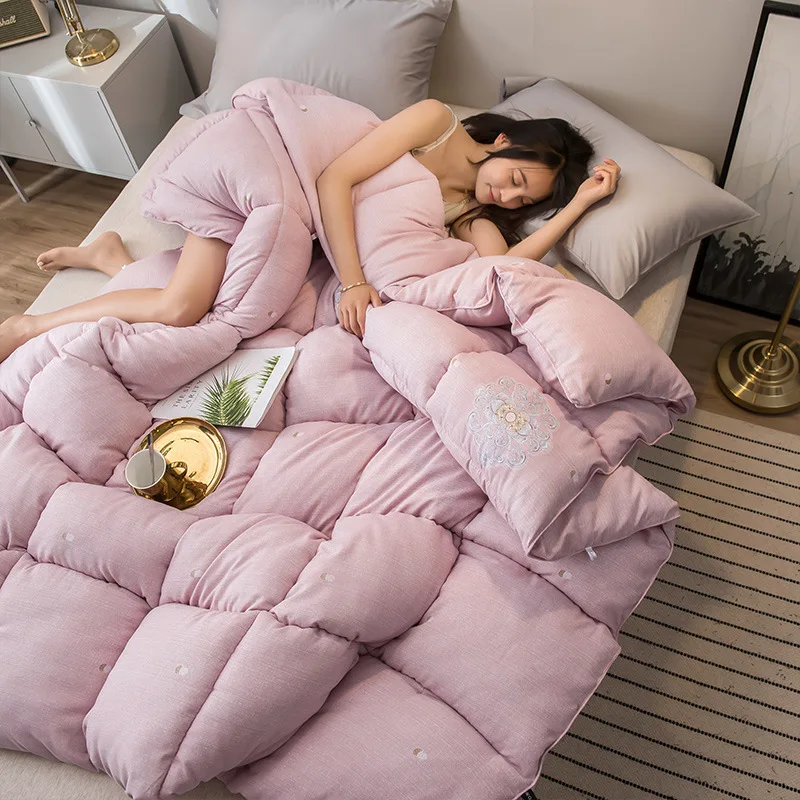 Роскошная печать 100% перо ткань зима толстый пододеяльник форма бусины стеганое
