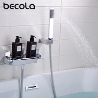 becola chromeblackgoldwhite waterfall bathtub shower faucets hot and cold wall mount shower faucet set mixer tap faucets