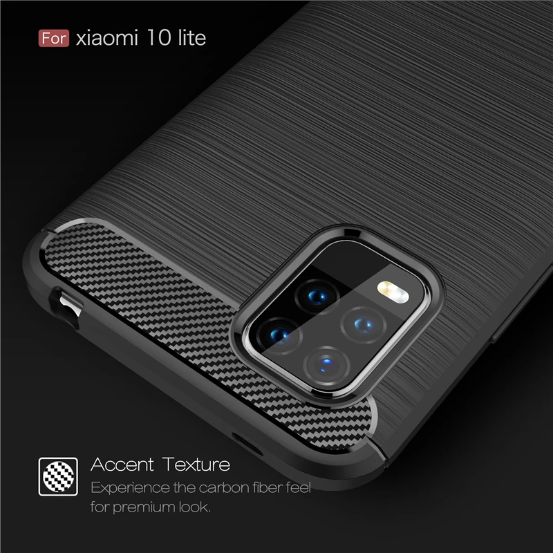 

For Cover Xiaomi Mi 10 Lite Case For Mi 10 Lite Capas Shockproof Tpu Carbon Fiber Case Xiaomi Mi 9 10 Lite Note 8 Pro 9s Fundas