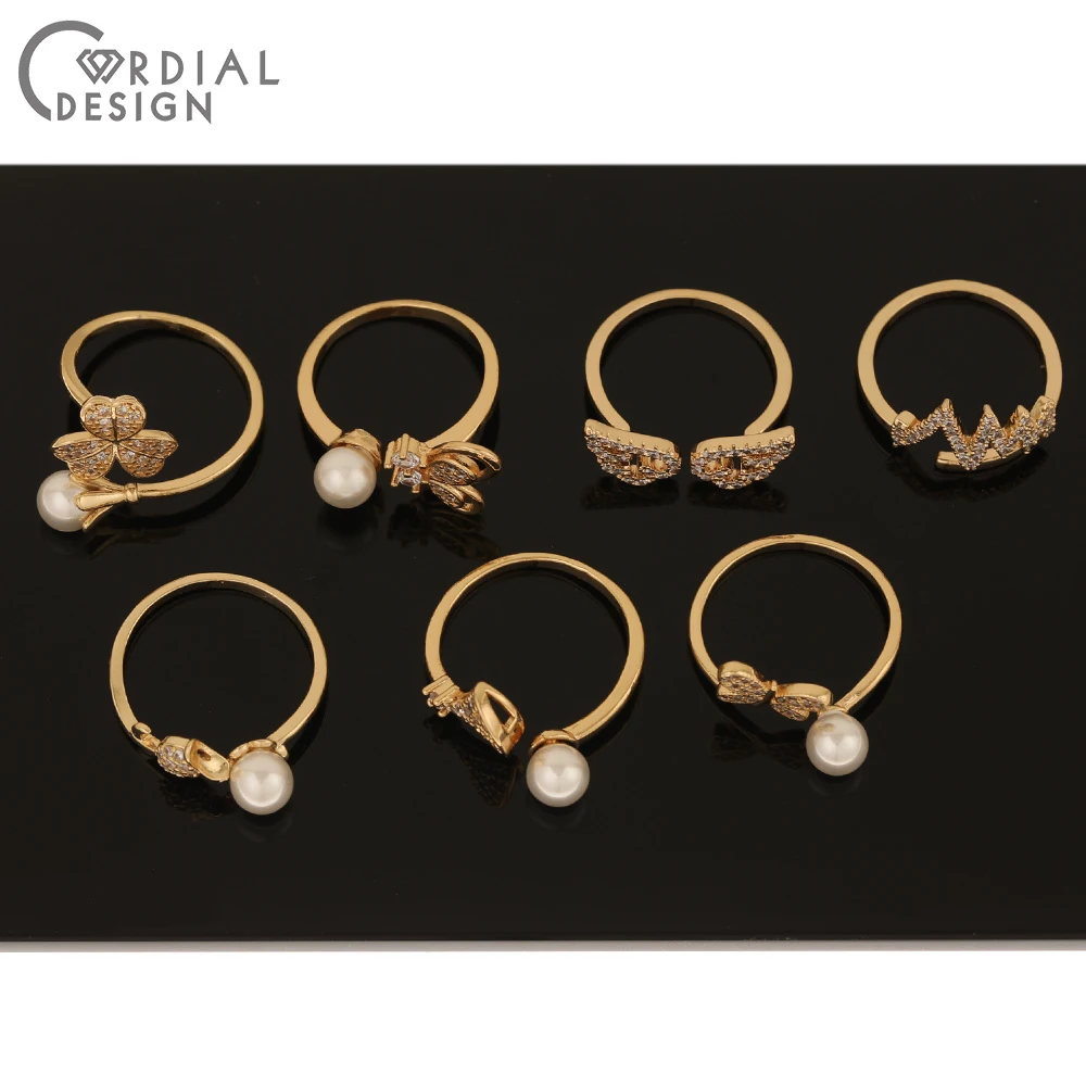 

Cordial Design 30Pcs DIY Accessories/Ring Settings/Hand Made/Imitation Pearl/CZ Ring Making/Jewelry Findings & Components