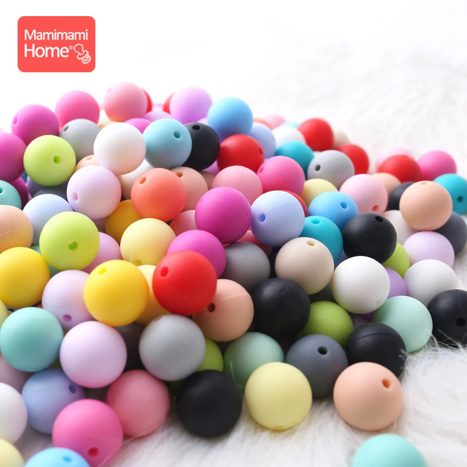 Mamihome 30 шт., силиконовые бусины, детский Прорезыватель для зубов, сделай сам, ожерелье для кормления, держатель на цепочке для соски, пищевой силикон, детские товары