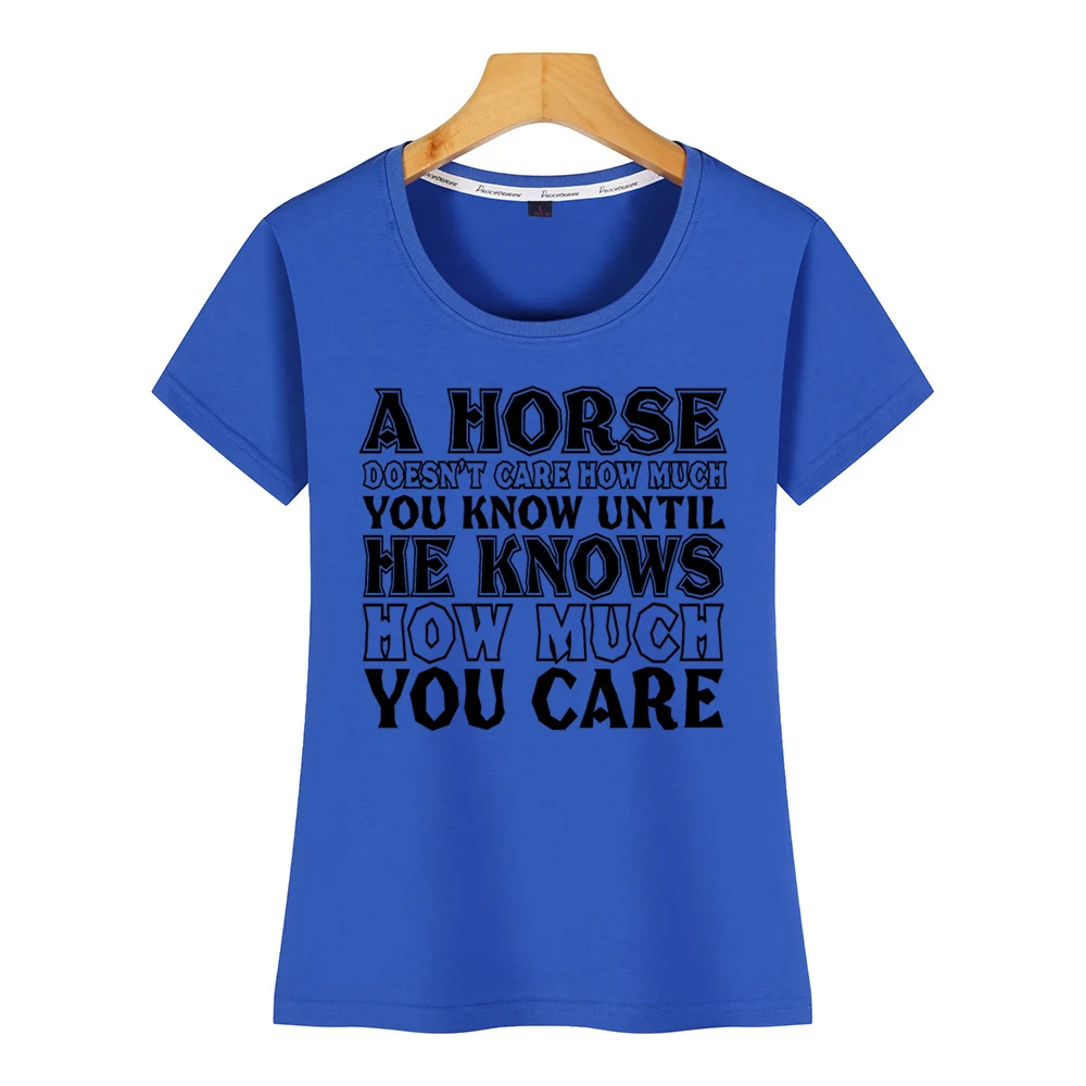 Топы футболки для женщин лошадь не заботится о том насколько вы знаете пока он кН