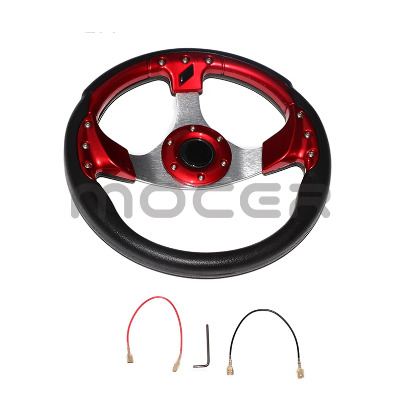 12.5" 320mm Golf Cart Steering Wheel with Horn Switch Blue 6