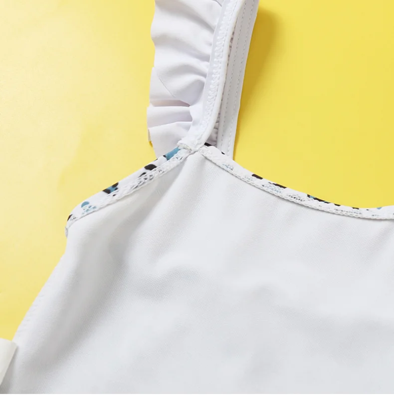 Купальник для девочек новинка 2021 слитный купальник с леопардовым принтом