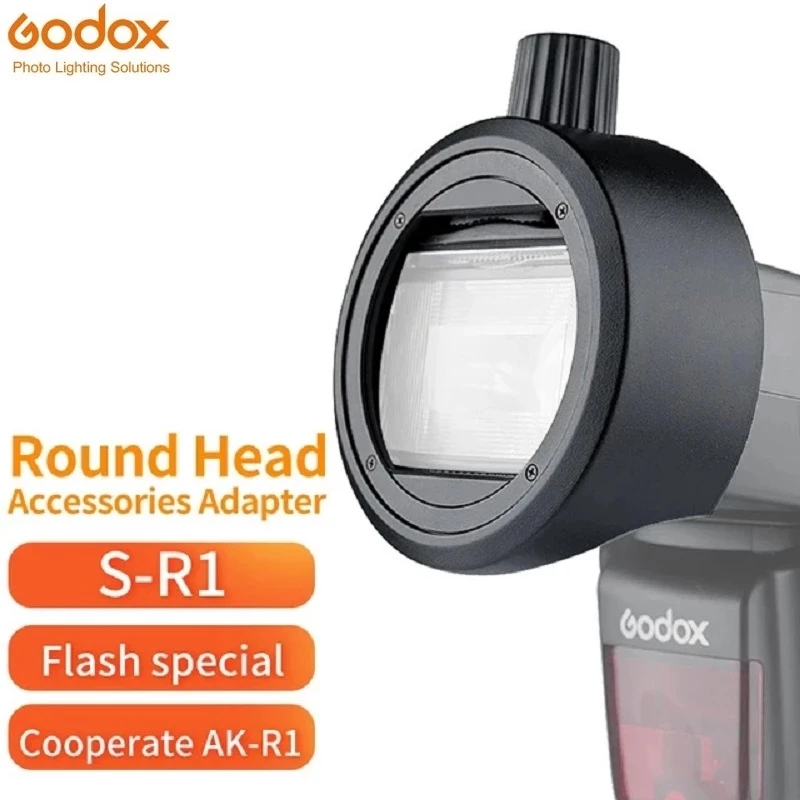 

Godox Round Head Accessories Adapter S-R1 install AK-R1 Accessories kit For V860II,V850II,TT685 and TT600 DSLR Camera Flash