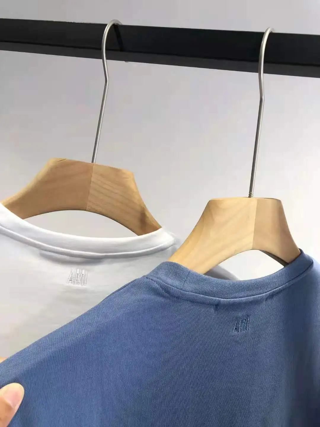 

Sportswear Men's and women's AMI same color loving heart embroidery cotton large size T-shirt short sleeve round neck2021