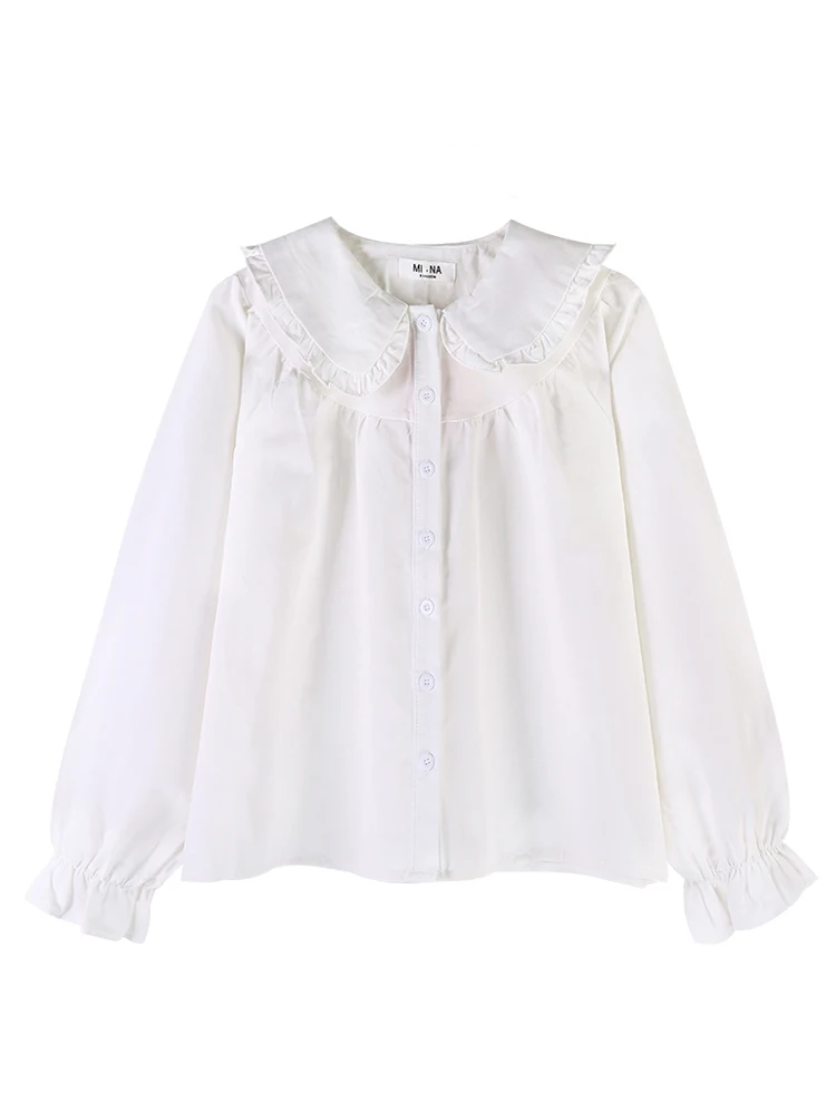 ZG1888 2021 Новинка весна осень Женская мода Повседневная Милая Однотонная рубашка с