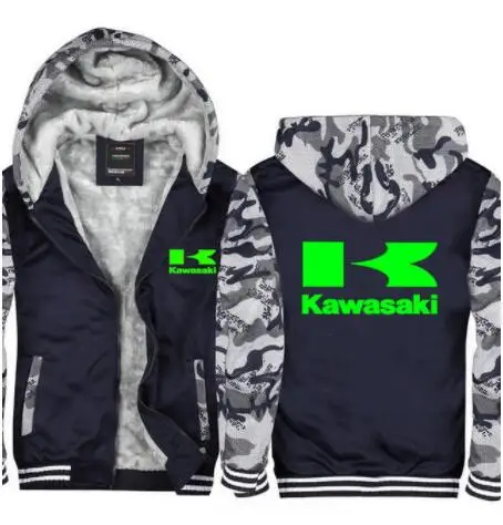 Мужские толстовки зимние утепленные мужские свитера Kawasaki для мужчин на молнии