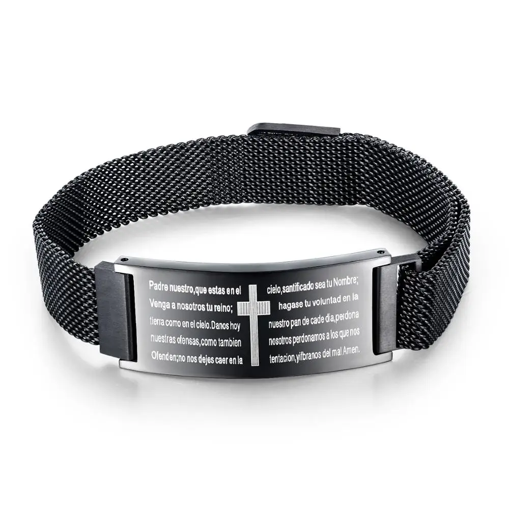 

Vintage Personality Bible Verse Leather Bracelet For Male Cross Handmake Braided Weaved Wristband Bracelets Charm Jewelry