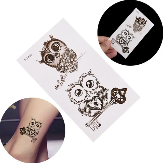 

1Pc Makeup Cute Owl Tattoo Arm Body Art Waterproof Temporary Tattoo Stickers