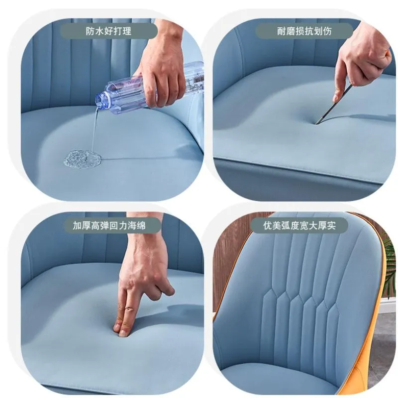 

Nordic light luxury dining chair simple modern net red chair home restaurant iron chair back stool stool