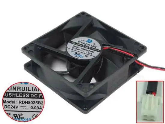 Xinruilian RDH8025B2 DC 24 В 0 09a 80x80x25 мм вентилятор охлаждения сервера|square fan|server fandc 24v fan |