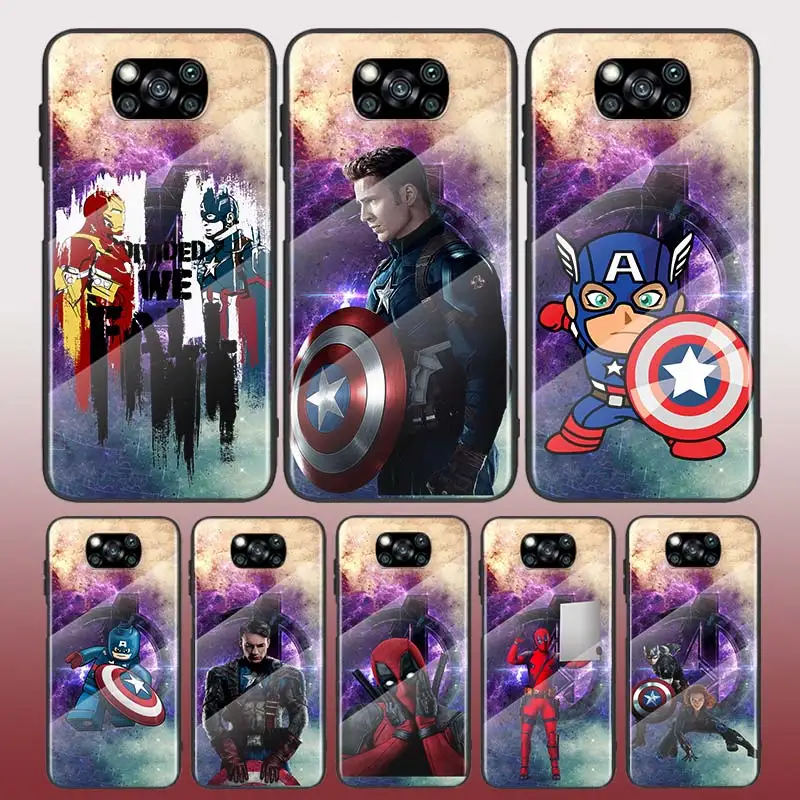 

Art Hero Captain Tempered Glass Cover For Xiaomi POCO F3 F2 X3 NFC X2 M2 Pro Phone Case