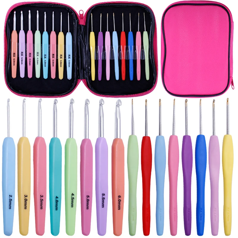 

LMDZ 17pcs / set Crochet Hook Set Knitting Tools Sweater Needles and Bag Hand Sewing DIY Needle Arts Craft Sewing Set Accessorie