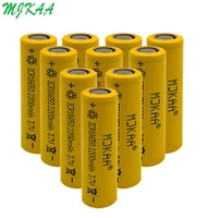 hot selling mjkaa 18650 battery 3 7v 2200mah yellow large capacity lithium battery for bright flashlight external battery
