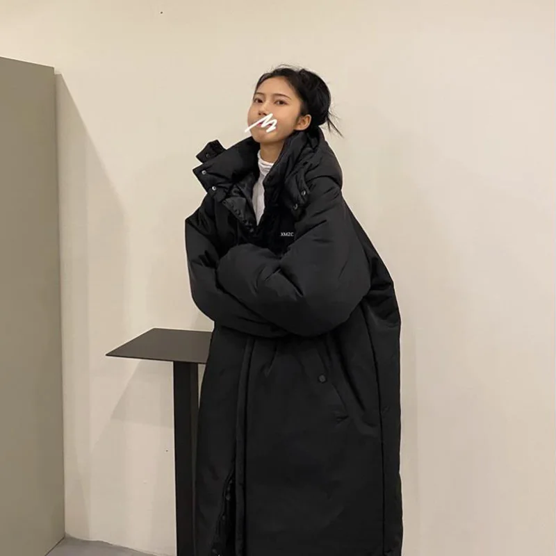 

Стеганая куртка средней длины, новинка 2021, пуховик из хлопка, женская зимняя стеганая куртка в корейском спортивном стиле, Паркер
