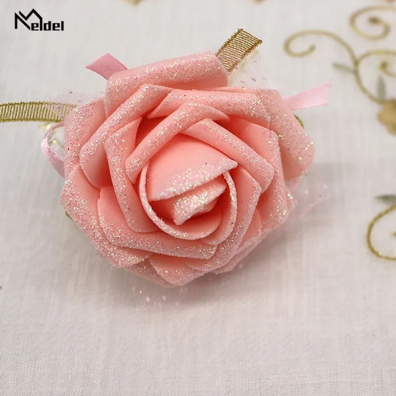 Свадебный браслет на запястье корсажный с цветами свадебный для подружки