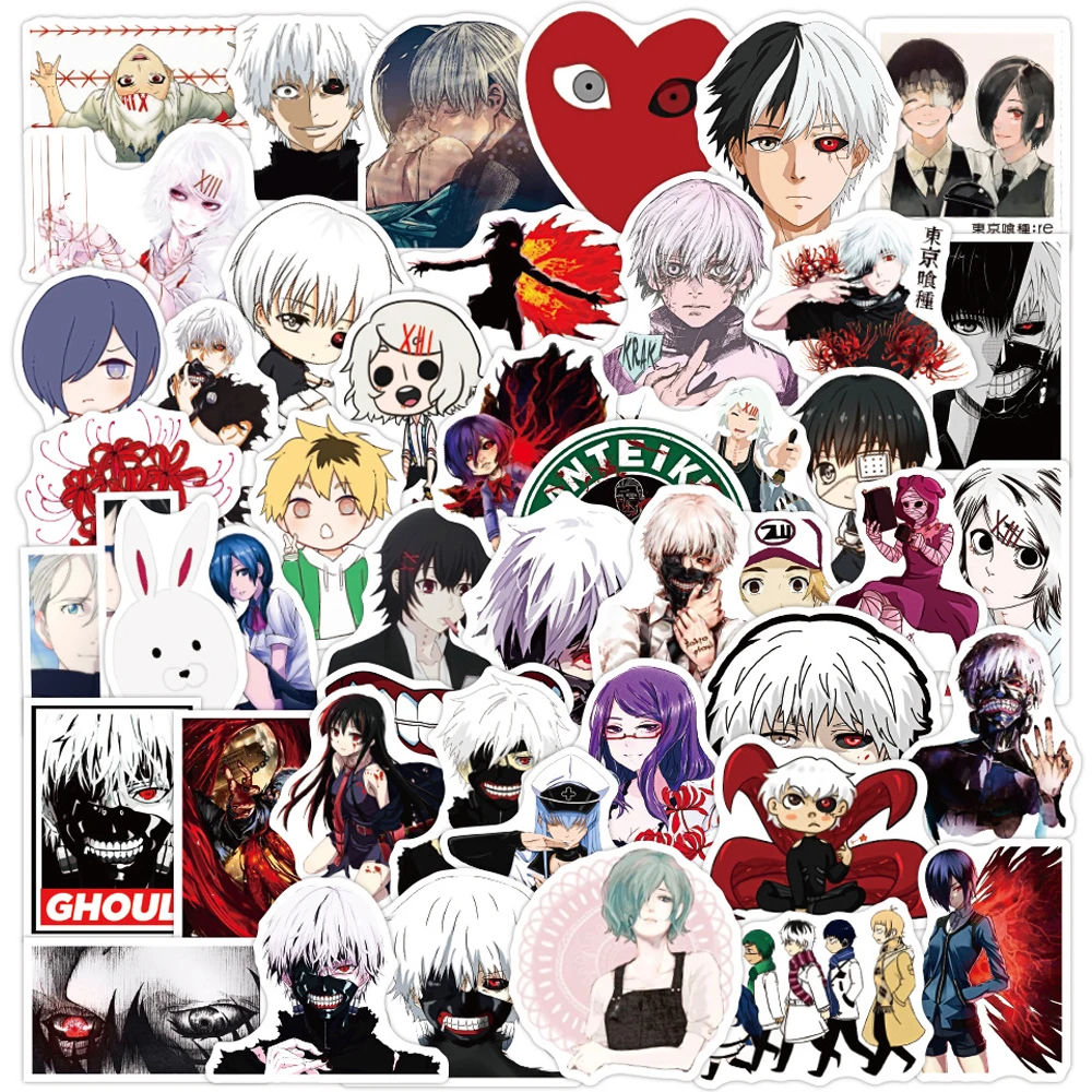 

10/50PCS Anime Tokyo Ghoul Stickers Cartoon Decals Luggage Phone Guitar Laptop Fridge Waterproof Classic Graffiti Sticker