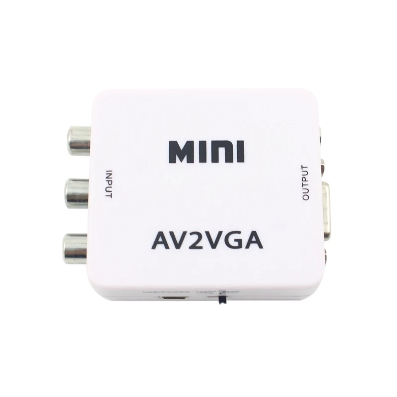1080P мини VGA к RCA AV конвертер с 3 5 мм 2AV/CVBS Аудио + аудио ПК преобразователь