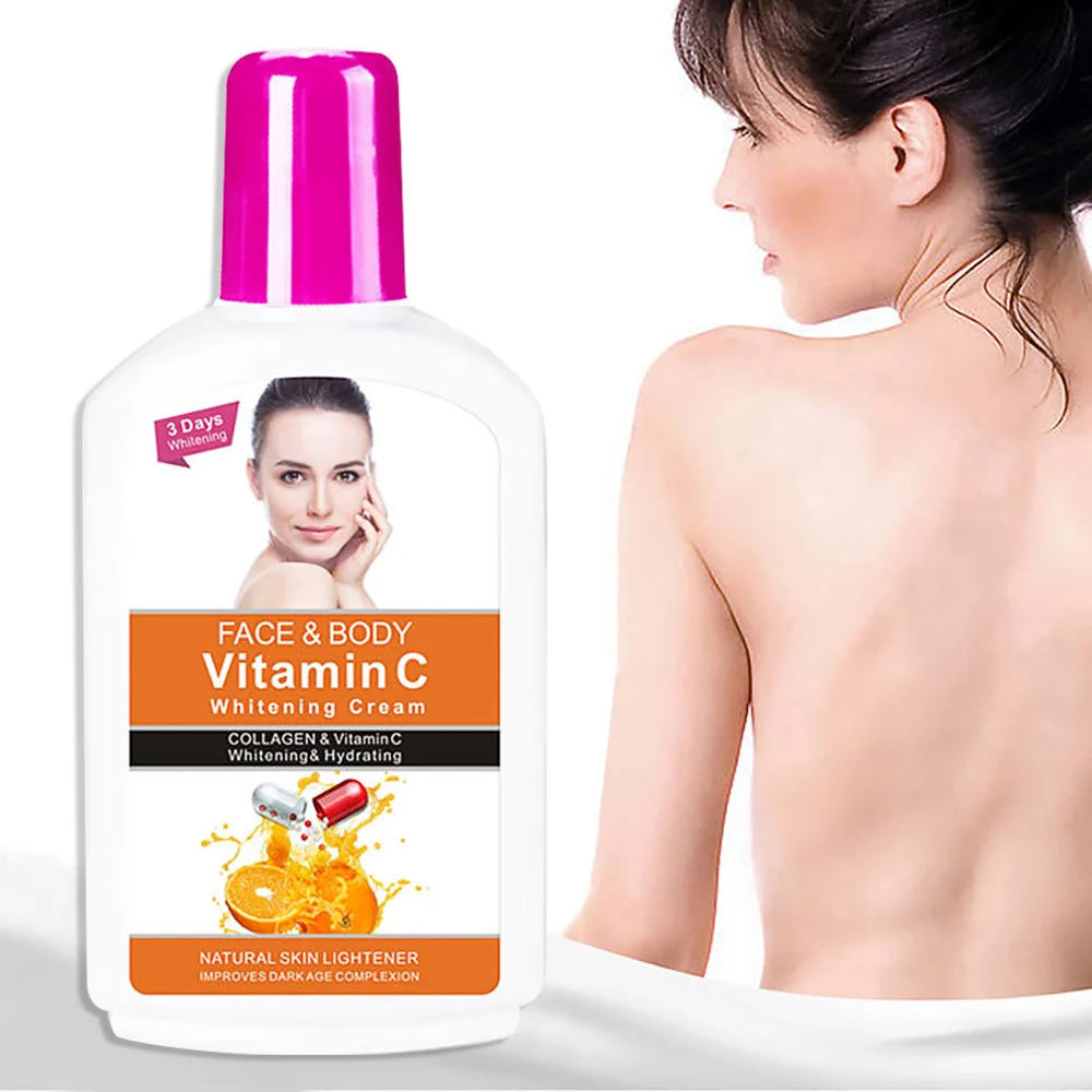 

120ML Vitamin C Face & Body Cream Whitening Moisturizing Lighten Melanin Nourish Brighten Skin Color Anti-Wrinkle Skin Care