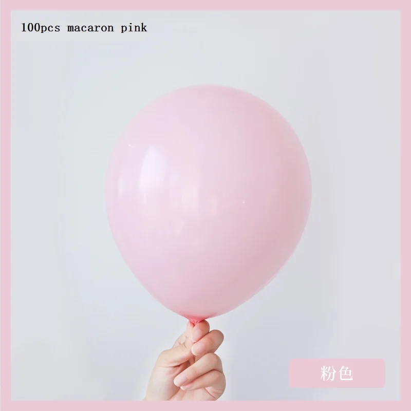 Pink 100 шт. 10 дюймов латексные шары в виде Макарон Для Вечеринки На День Рождения вечерние украшения для комнаты свадебные шары Свадебные шары для украшения - Цвет: Pink