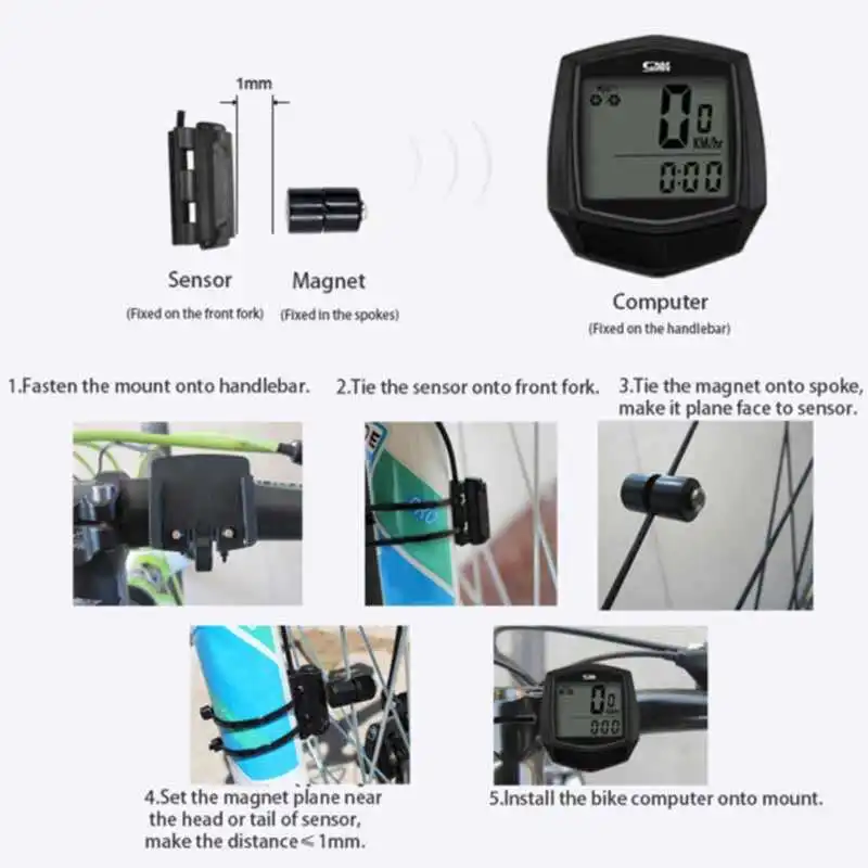 

Waterproof Bicycle Computer Cycling Wired Stopwatch With LCD Digital Display MTB Speedometer Odometer Sensor Riding Accessories