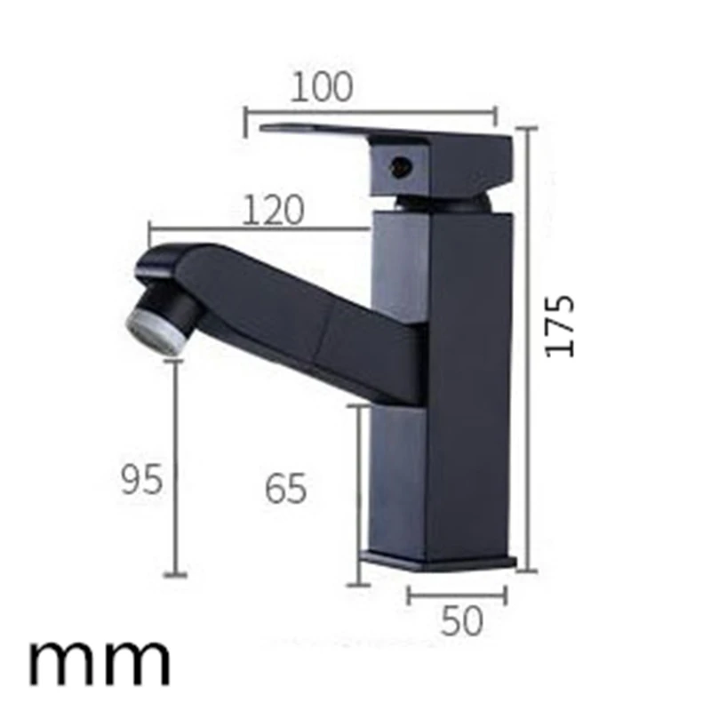 

Bathroom Kitchen Basin Faucet 304 Stainless steel Pull Out Spray Sink Tap Hot And Cold Water Crane Deck Mount Faucets