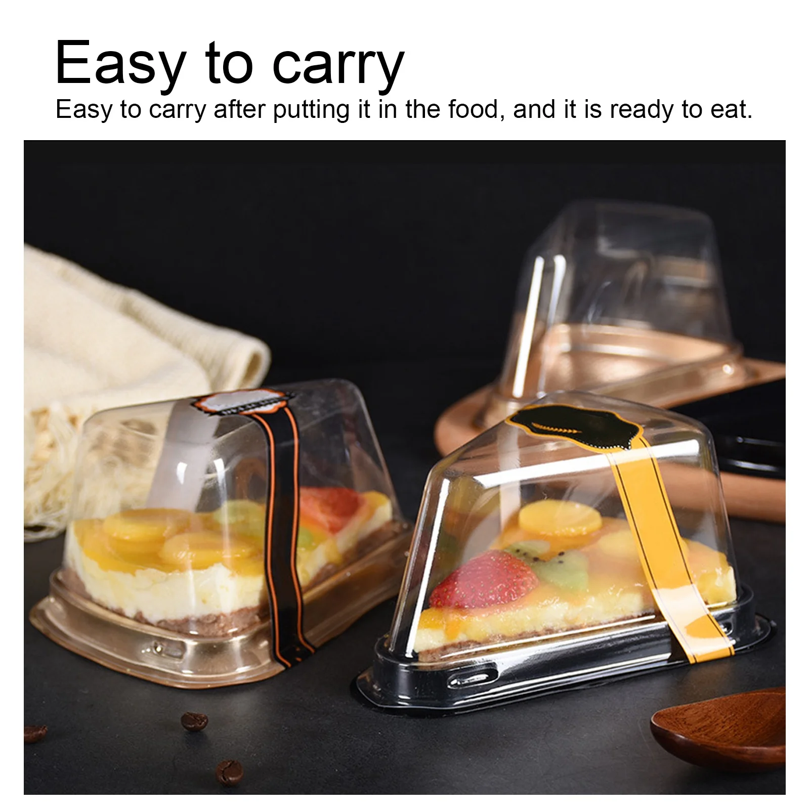 

100pcs Dessert Boxes Disposable Cake Slice Box High Dome Clear Lid Buckle Design Cupcake Container Fits Less Than 3x4in Cakes