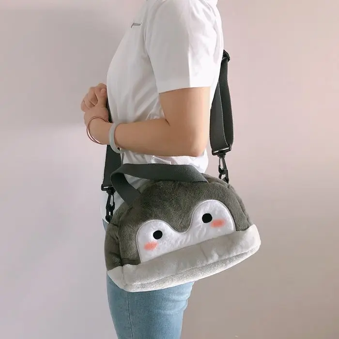 

Kawaii Positive Energy Penguin Plush Shoulder Crossbody Bag Girls Women Fashion Soft Stuffed Cartoon Doll Handbag Messenger Bags