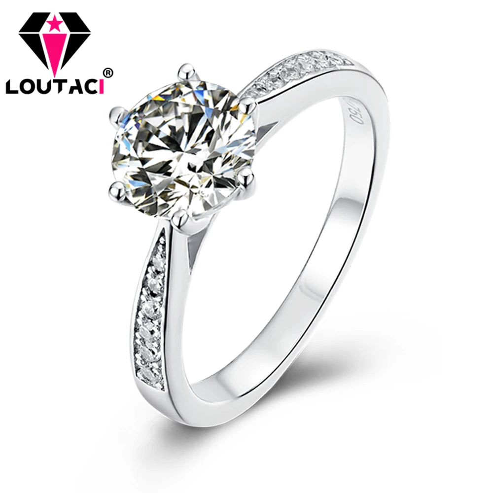 

LOUTACI Forever Brilliant Diamond Moissanite D Color VVS1Clarity Round Excellent Cut Small Stone Set Six Claws Fashion Jewelry