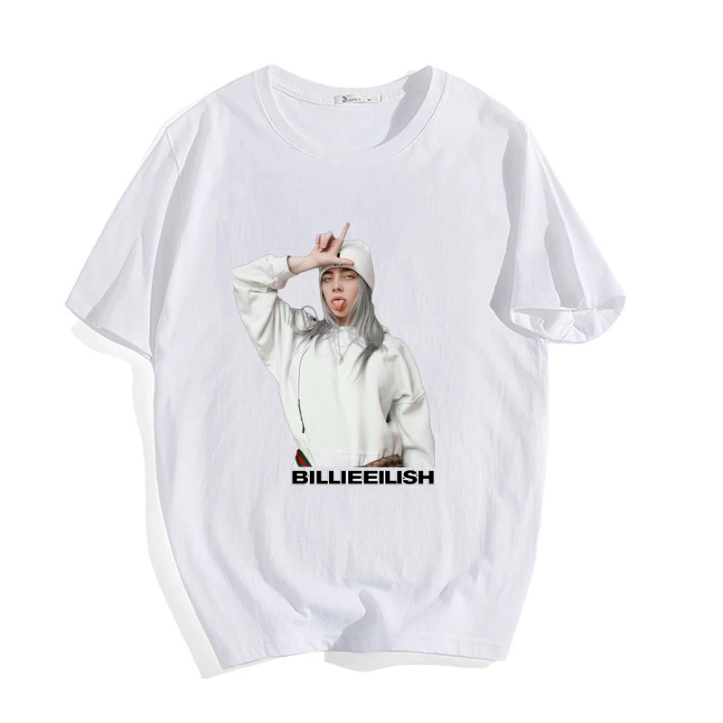 T-shirt 1 Крутая футболка унисекс, Повседневная футболка Billie Eilish, летние модные хлопковые футболки для подростков, Harajuku, футболки с короткими рукавами - Цвет: T-shirt 1