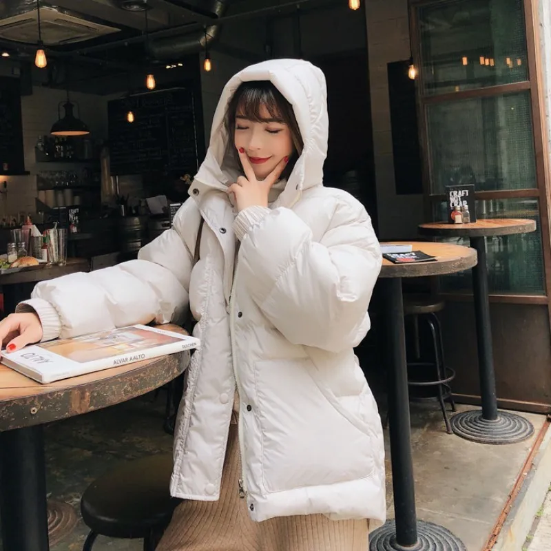 Модная синяя уплотненная приталенная толстая пуховая хлопковая куртка 2020 зимняя