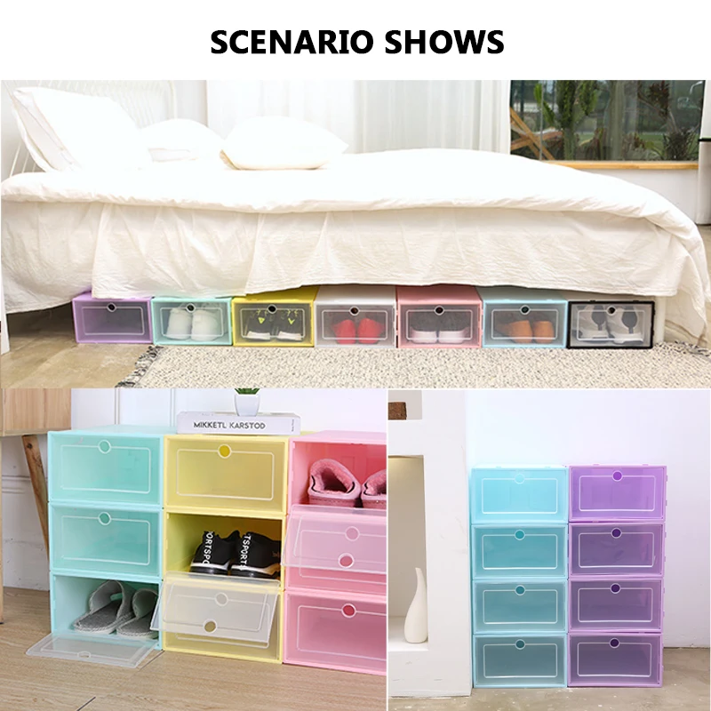 

Thick Transparent Storage Box Shoe Box Storage Shoe Box Dustproof Shoes Organizer Box Clamshell Type Storage Organizer