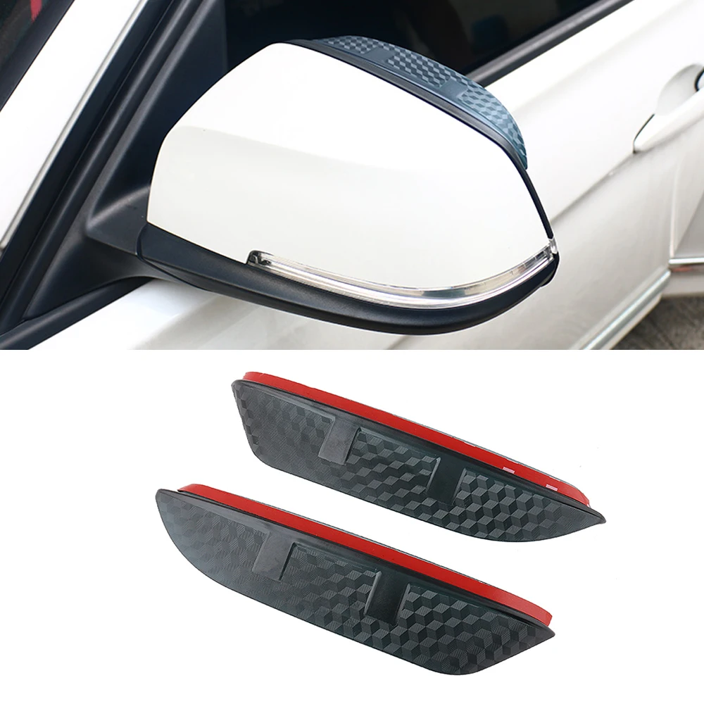 

For Ford Everest Taurus Territory Car Side Rear View Mirror Rain Visor Carbon Fiber Texture Eyebrow Sunshade Guard Cover Shield