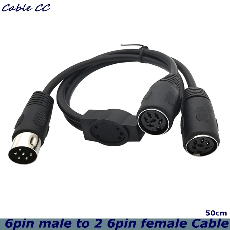 

Высококачественный аудиои видеокабель 0,5 м с разъемами DIN 6pin папа-2 6pin Мама S-терминал Midi 6pin для аудио микрофона гитарного кабеля