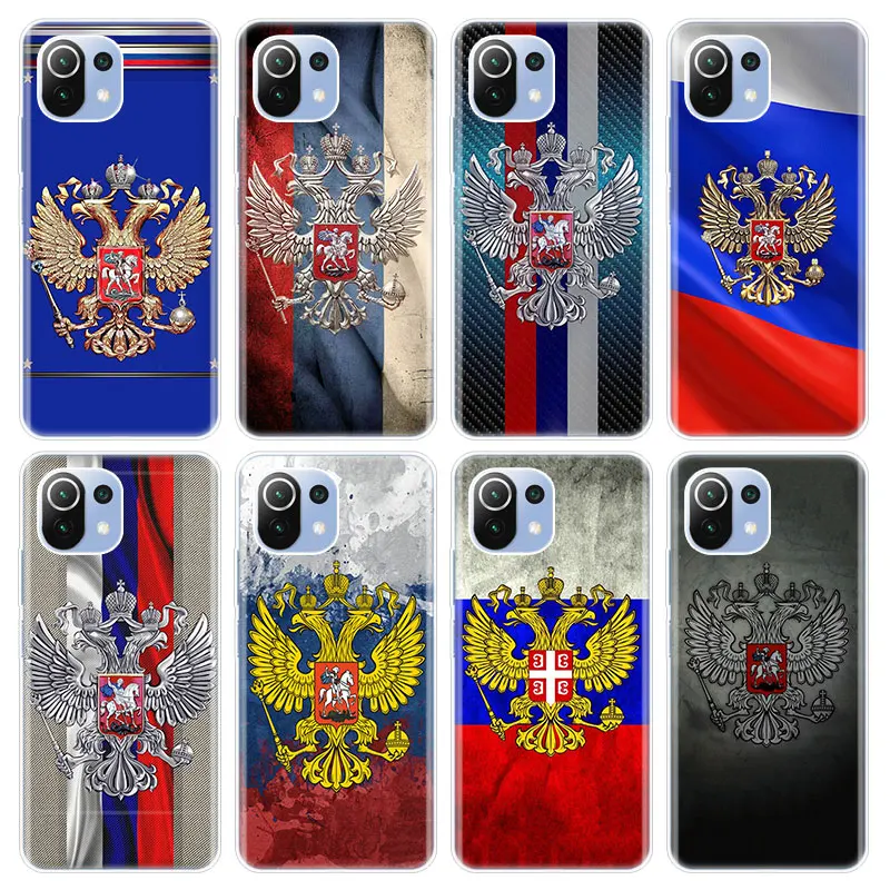 Силиконовый чехол с эмблемой российского флага для Xiaomi Mi POCO X3 GT NFC M3 F3 9T 10T Pro 11i 11T 9