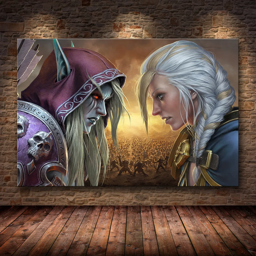 Карта мира Warcraft плакат Холст Картина настенное искусство наклейки отличная игра плакат мир обои с картой декор гостиной - Цвет: 19