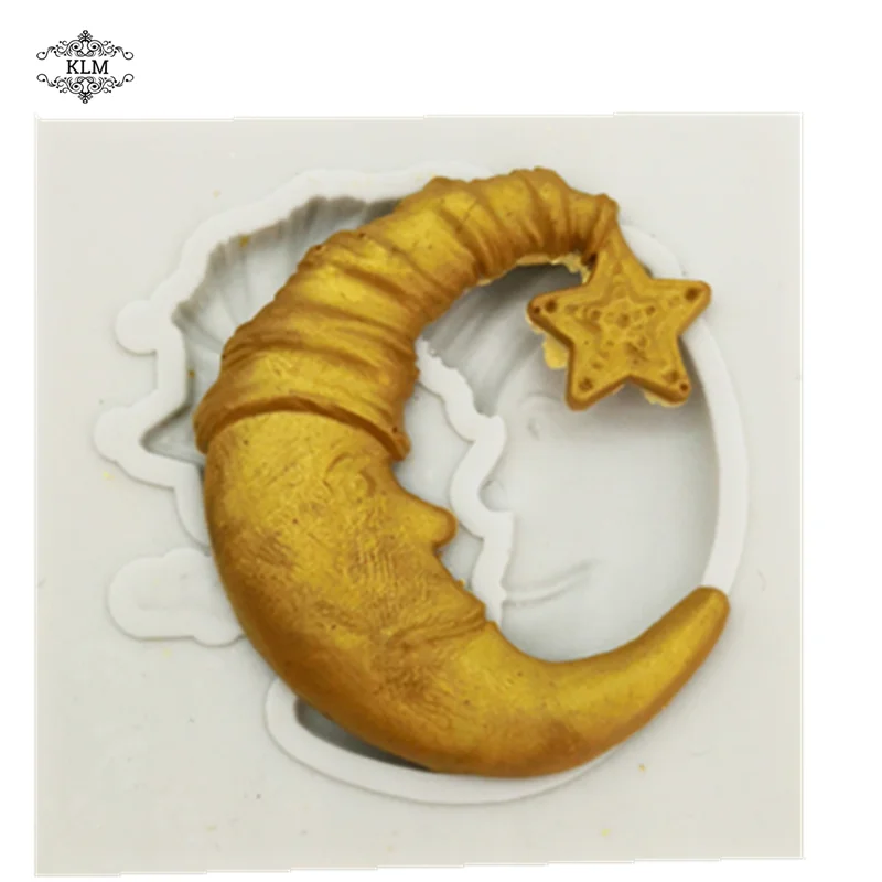 Новая силиконовая форма для кетона в виде спящей Луны и звезды шоколада печенья