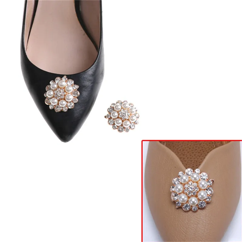 1pc Women Shoes Clips DIY Shoe Charms Jewelry Bowknot Shoes Decorative Accessories Rhinestones Crystal Decorations