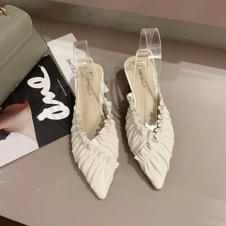 

Low Sandals Woman Leather Block Heels Spring Shoes Mary Jane Shallow Mouth Suit Female Beige Low-heeled Chunky 2021 Girls Closed
