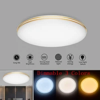 vipmoon modern led ceiling light 48w dimmable home lighting round double gold line surface mounted whitewarm white ceiling lamp