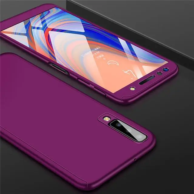 Фиолетовый 360 Полное покрытие чехол для samsung Galaxy A70 A60 A50 A40 A30 A20 A20E A10 Защита Чехол для samsung Note10 S8 S9 S10 плюс Чехол - Цвет: Фиолетовый