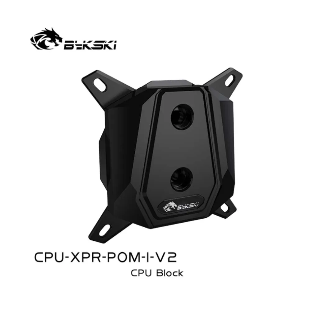 Bykski POM Процессор воды блок длинный черный Медь Алюминий для INTEL LGA 1366/115X/2011/2066