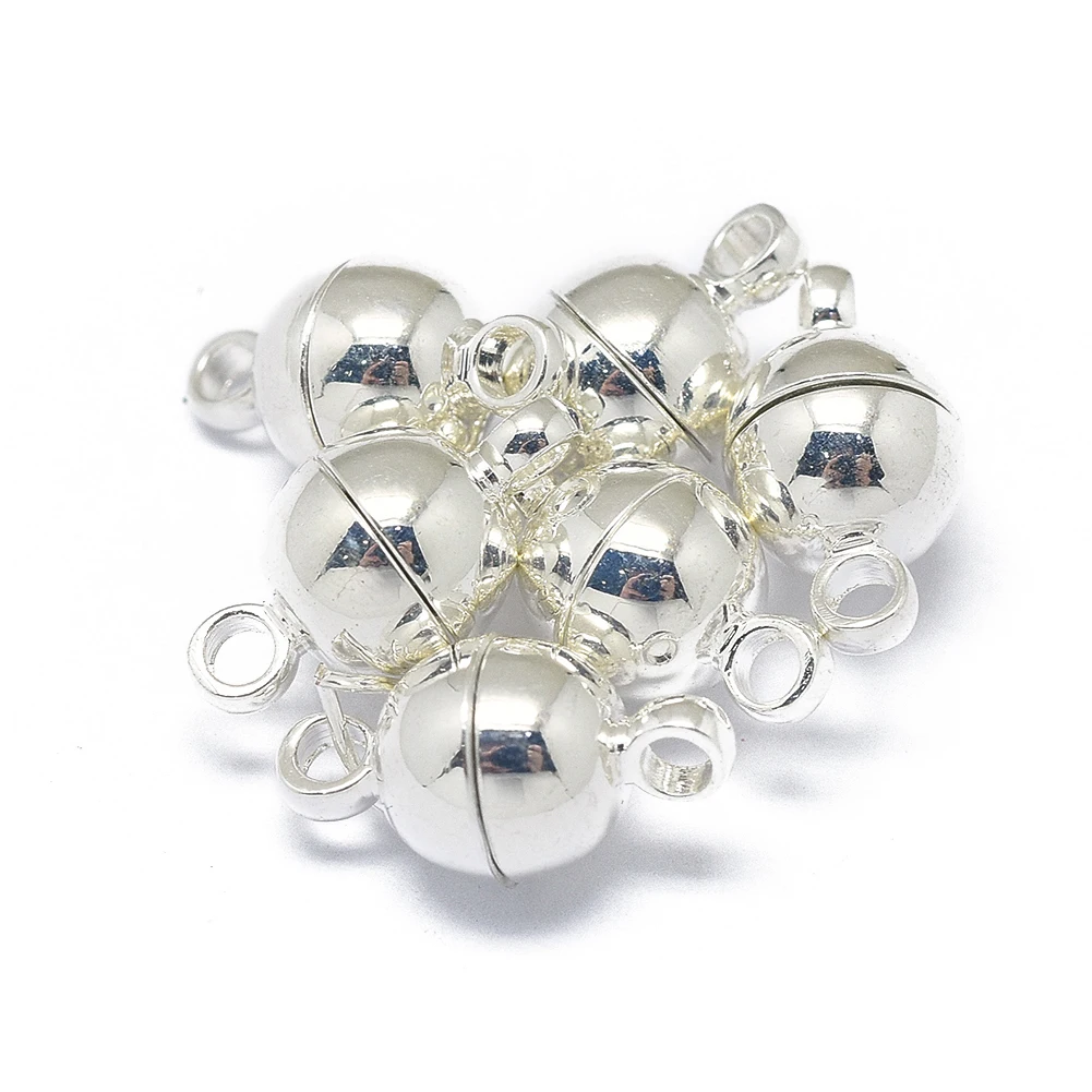 20 Sets Brass N45 Grade Strong Magnetic Clasp Long-Lasting Plated Round Mix Color Bracelet Necklace Connector DIY Jewelry Making