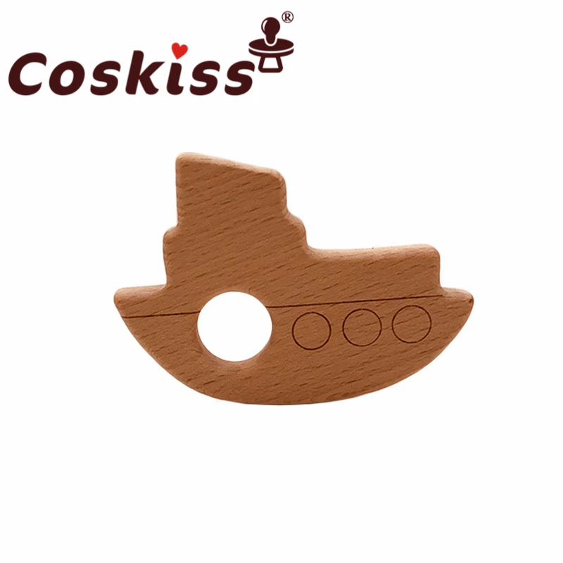 

Деревянные игрушки из бука Coskiss, Детские Прорезыватели «сделай сам» для изготовления погремушек, пароход, развивающая игрушка, деревянный П...