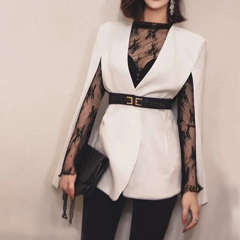 

Lace Mesh See-through Turtleneck Lace Shirt Hollow Long Sleeve Shirt Blusas Ropa De Mujer