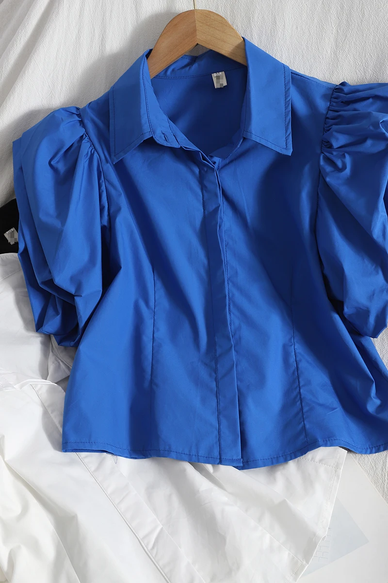 

VANOVICH Short-sleeved Shirt Women 2021 Spring and Summer New Korean Style Solid Color Fashion Wild Cotton Women Clothing